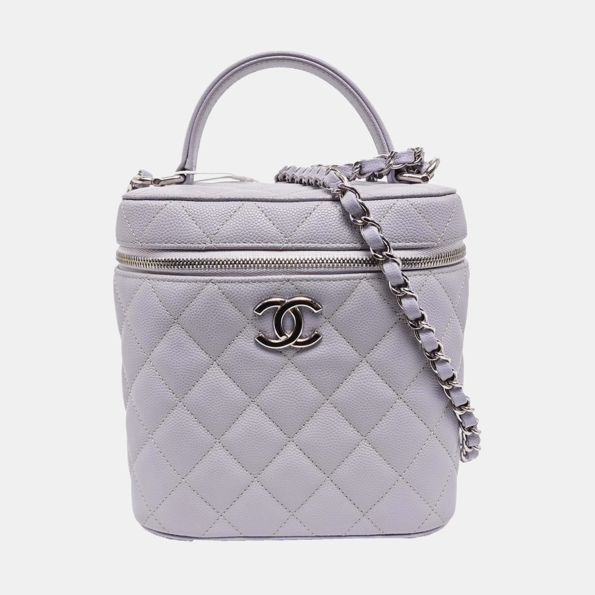TRENDY CC Quilted Grained Calfskin Purple