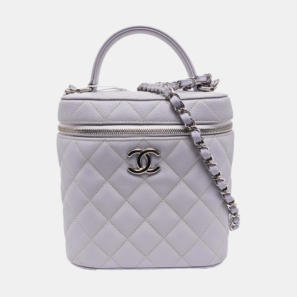 TRENDY CC Quilted Grained Calfskin Purple