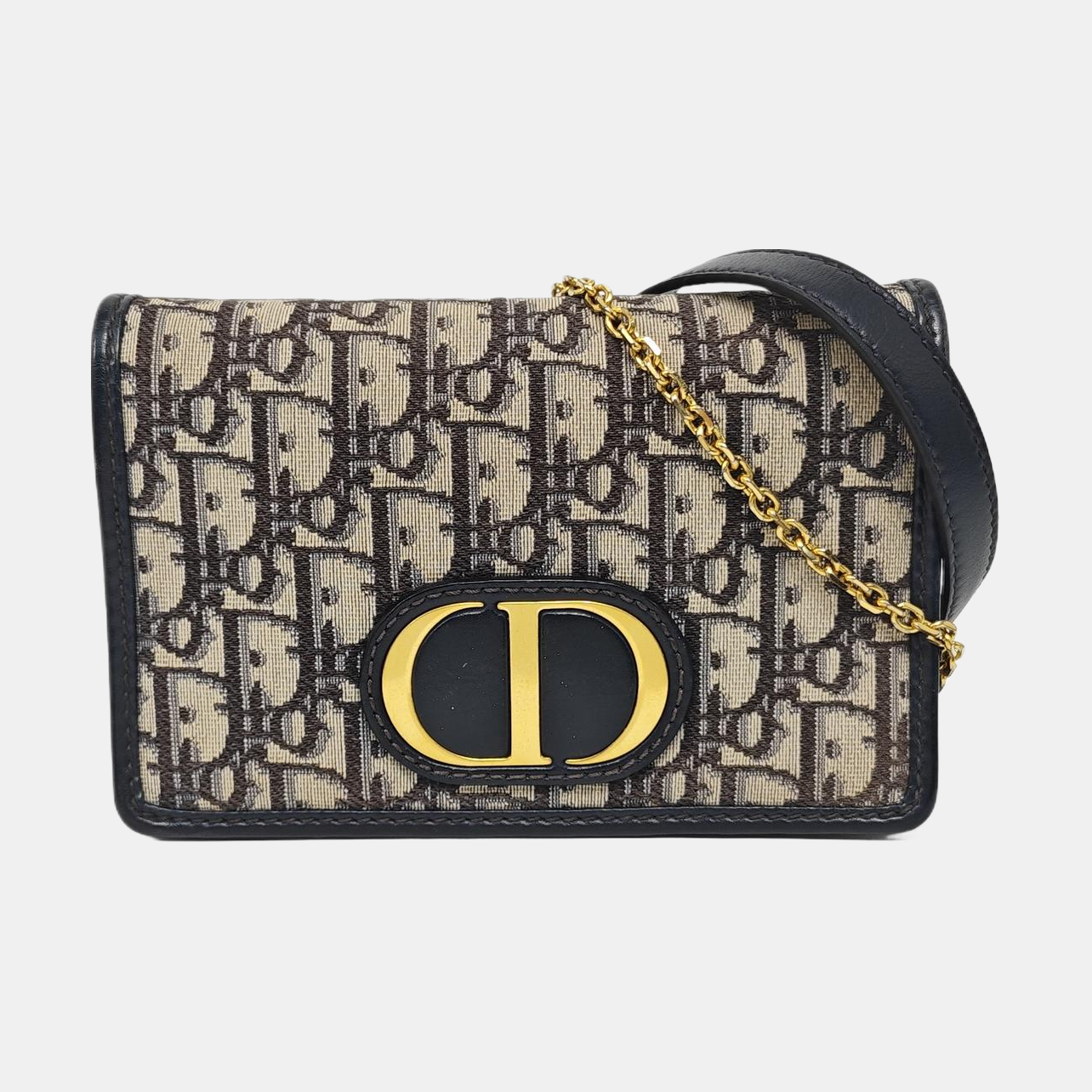 30 Montaigne Mini Oblique Canvas Blue