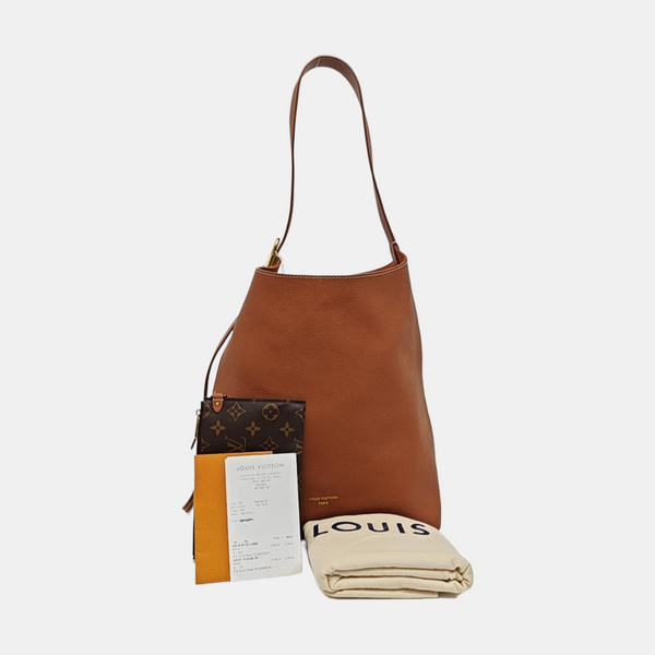 LOW KEY HOBO MM Monogram Calfskin Brown