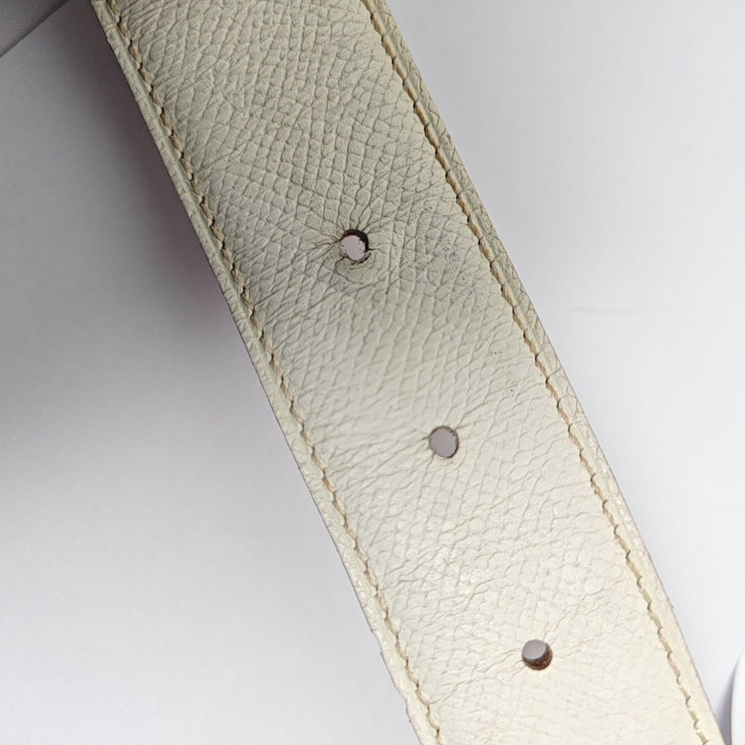 Leather Belt White