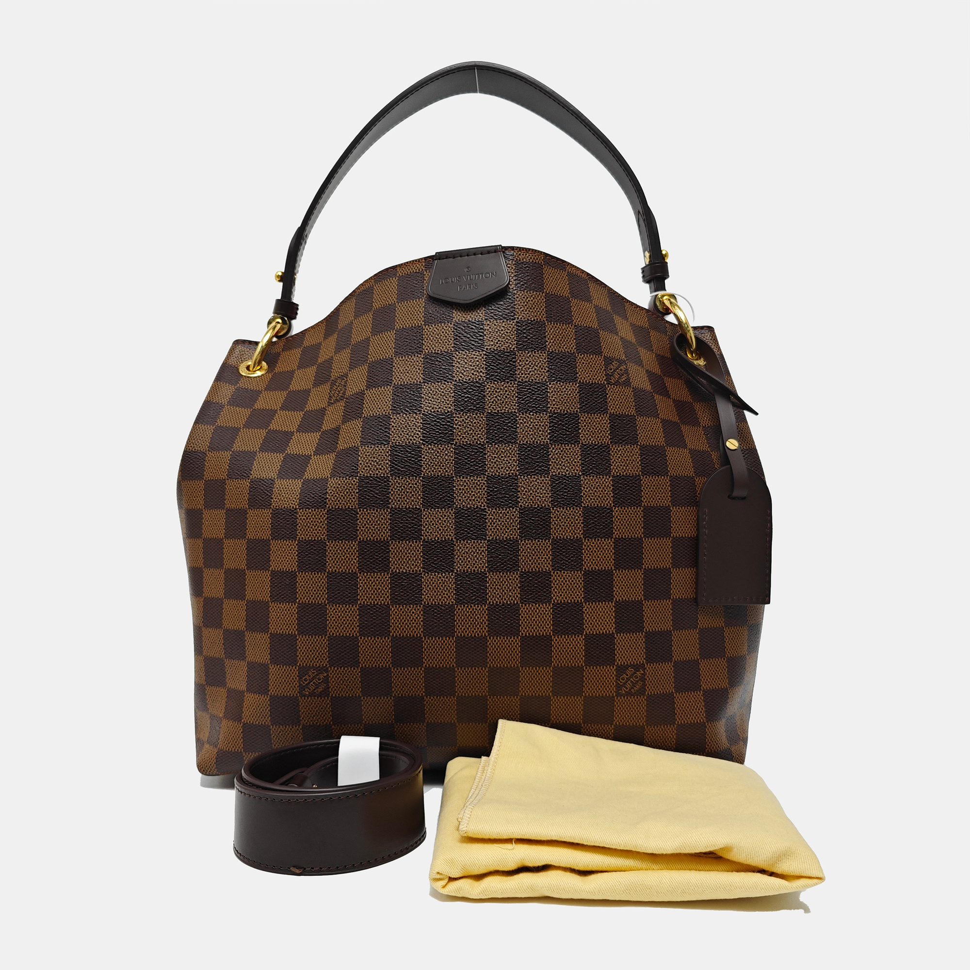 GRACEFUL PM Damier Ebene Coated Canvas Brown