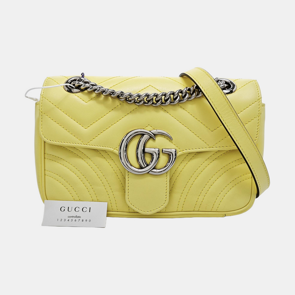 GG Marmont Small Quilted Calfskin Yellow