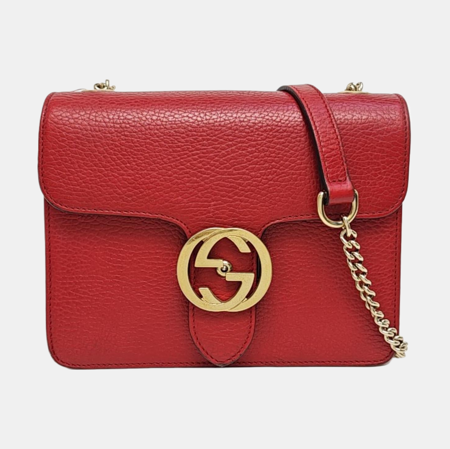 Authenticated pre-owned  Interlocking G Small Calfskin Red - Shoulder Bag at Looply