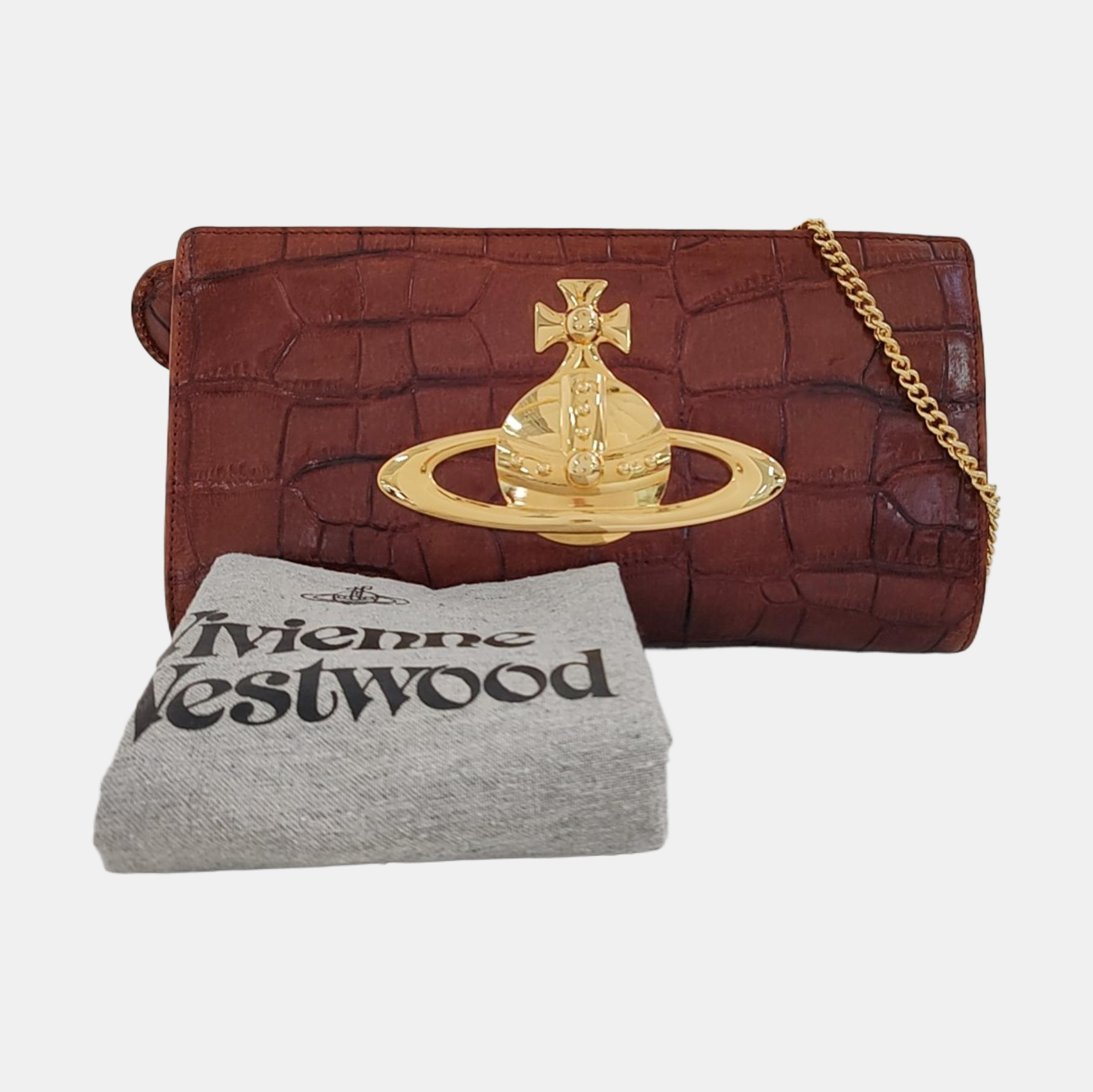 Calfskin Shoulder Bag Brown