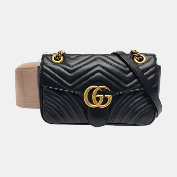 GG Marmont Medium Quilted Calfskin Black
