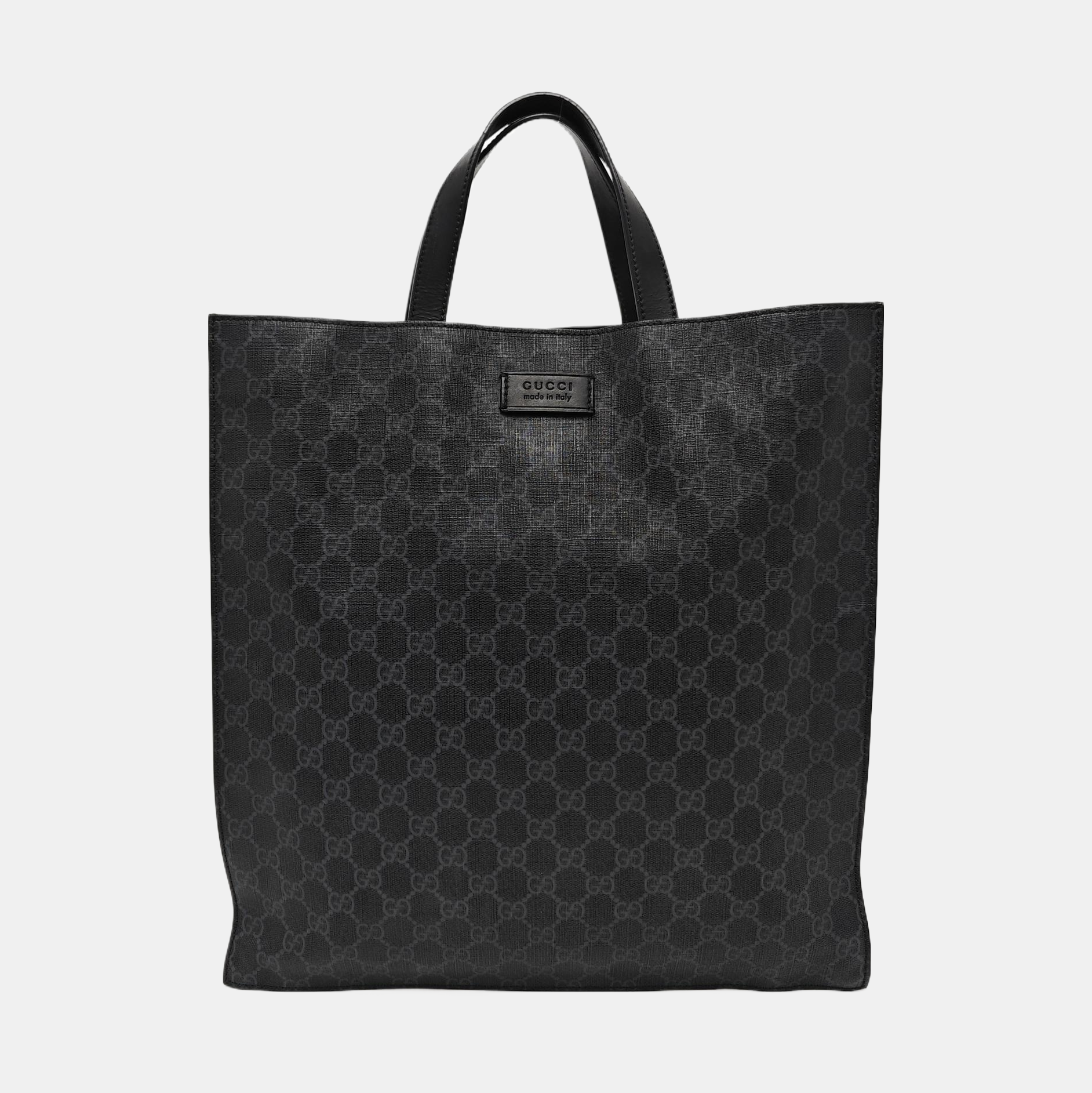 Monogram Coated Canvas Tote Bag Black