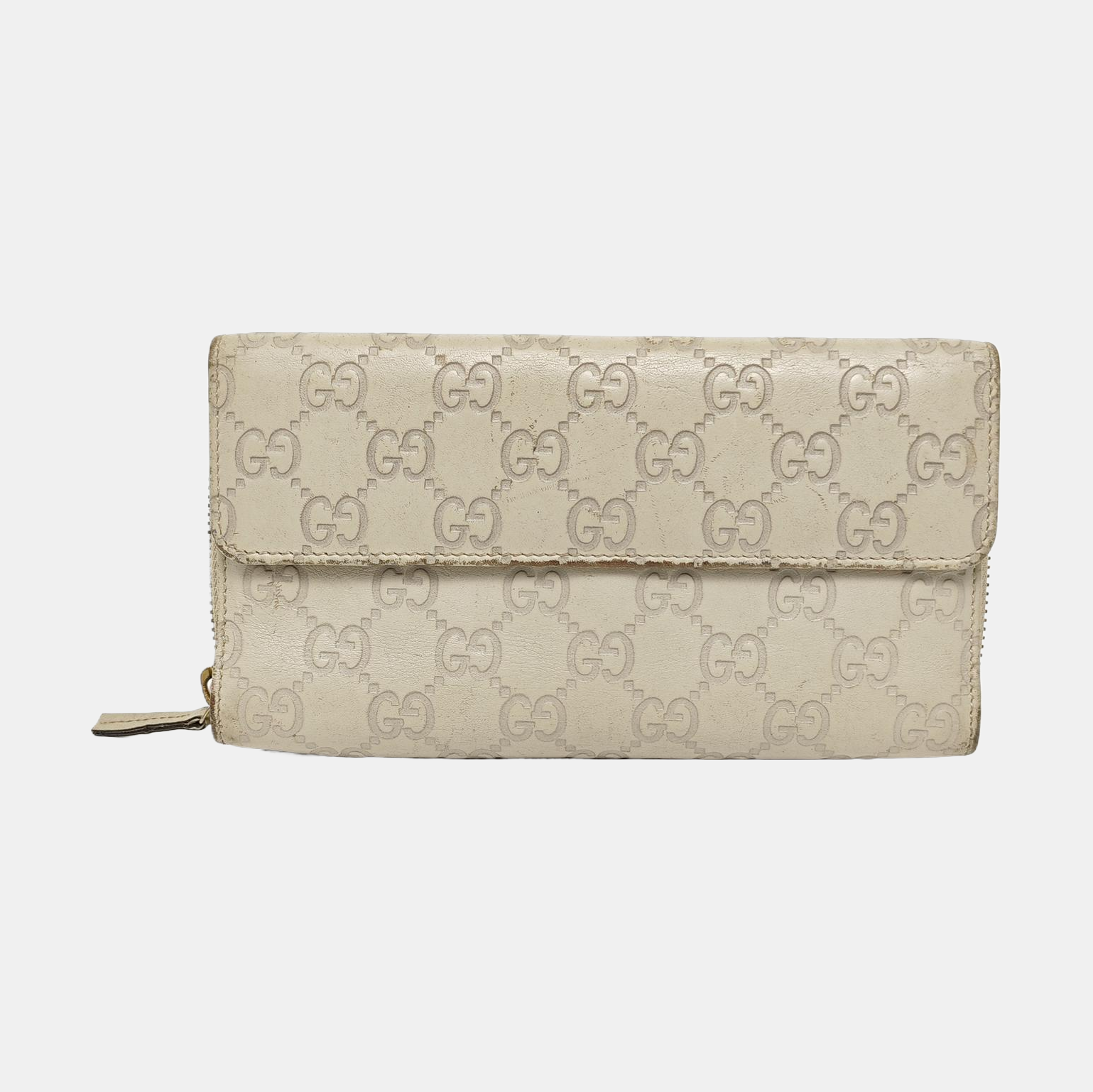 Monogram Leather Wallet Beige