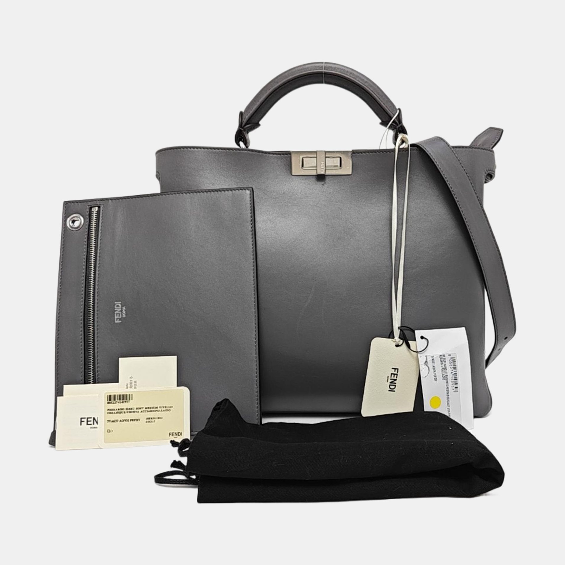 Peekaboo Medium Calfskin Gray
