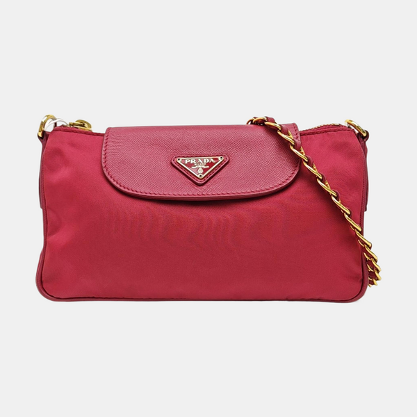 Nylon Shoulder Bag Red