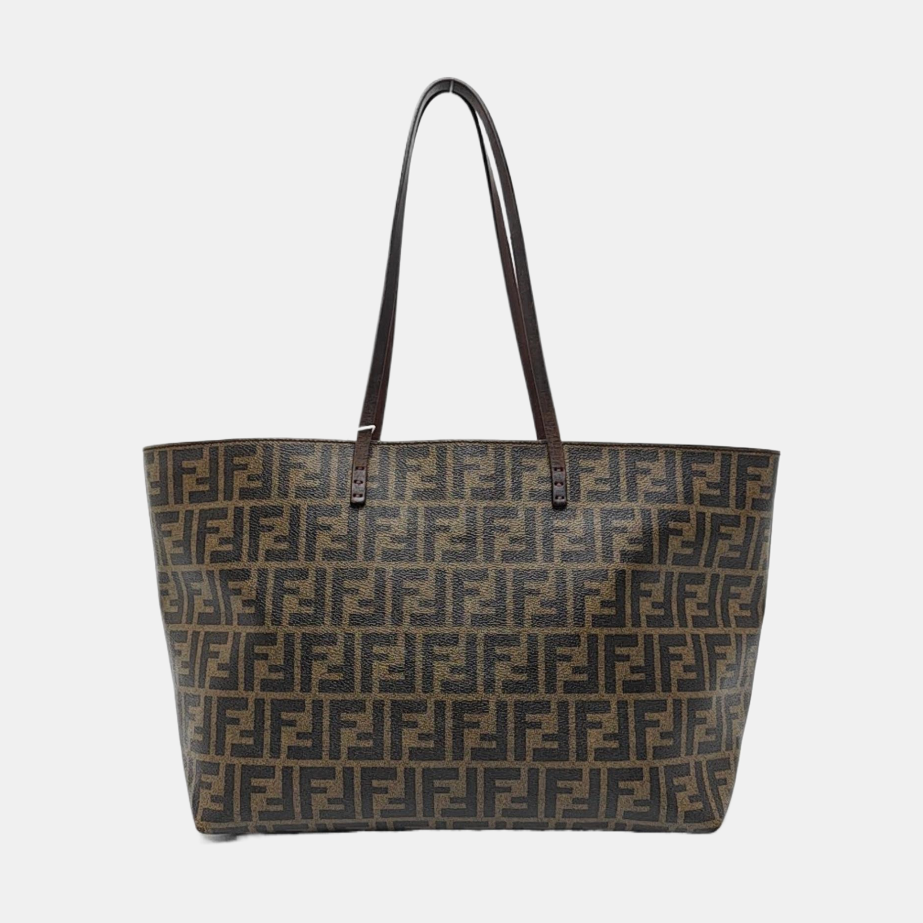 Coated Canvas Tote Bag Brown