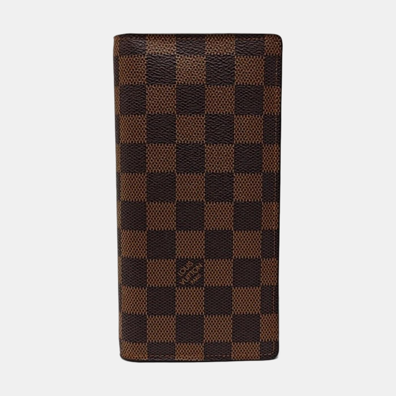Damier Ebene Coated Canvas Clutch Brown