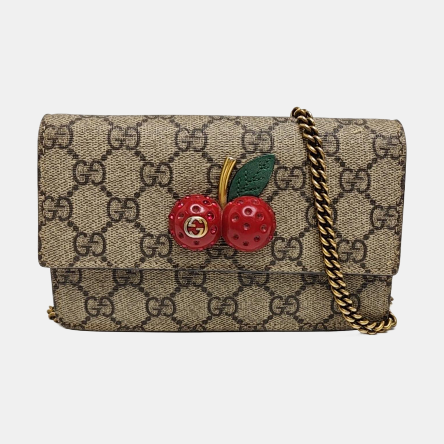 GG Supreme Mini Monogram Coated Canvas Beige