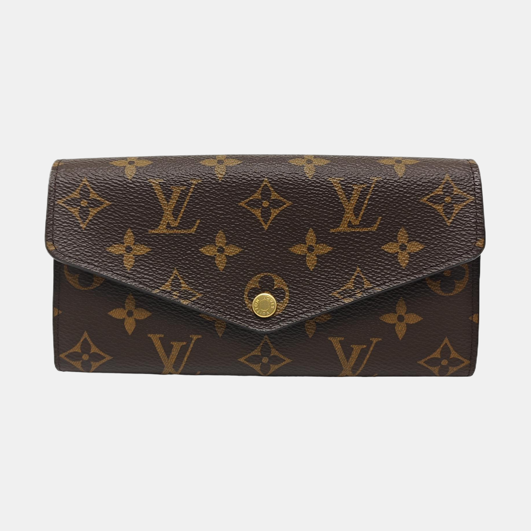 SARAH Monogram Coated Canvas Brown Wallet