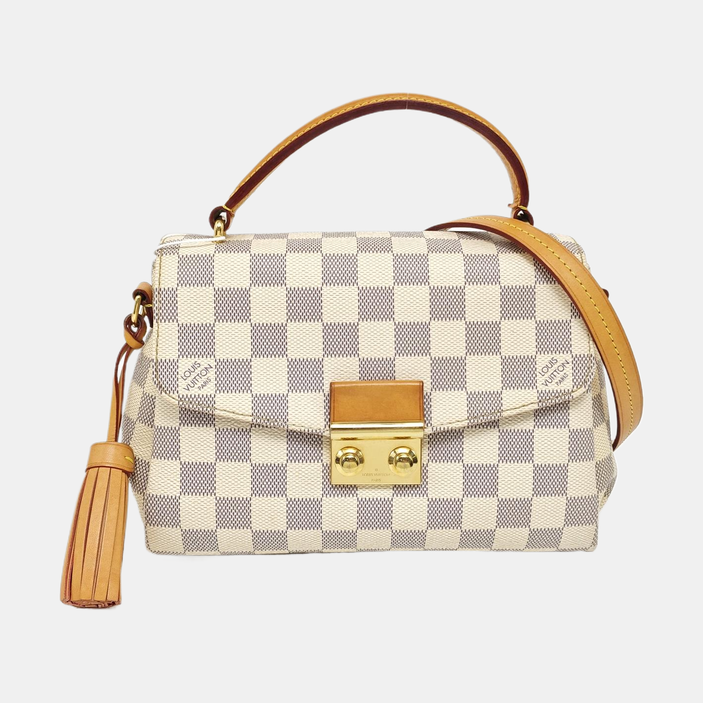 CROISETTE Damier Azur Coated Canvas White