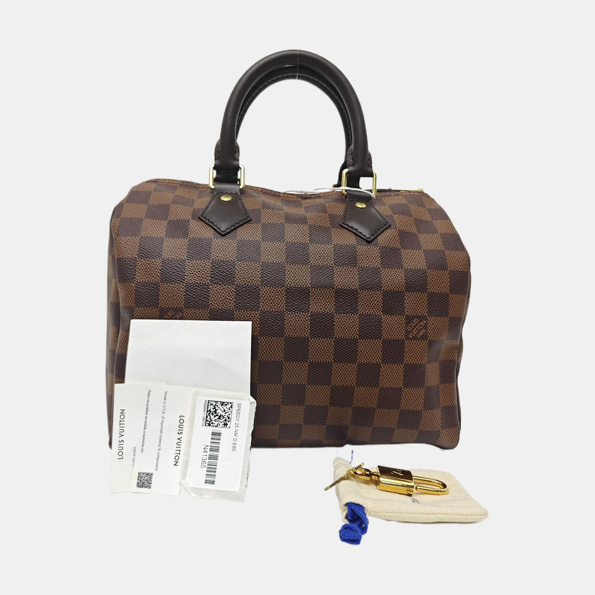 SPEEDY 25 Damier Ebene Coated Canvas Brown