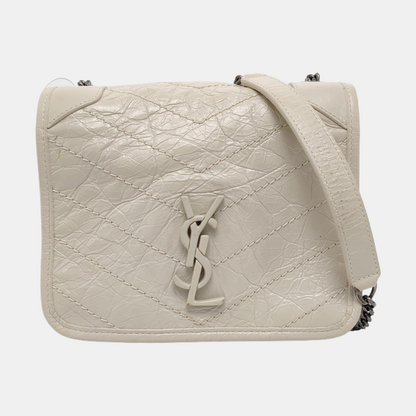 Authenticated pre-owned  NIKI Mini Chevron, Quilted Calfskin White - Shoulder Bag at Looply