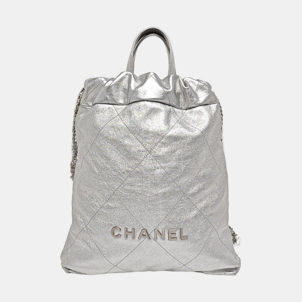 CHANEL 22 Small Quilted Calfskin Silver