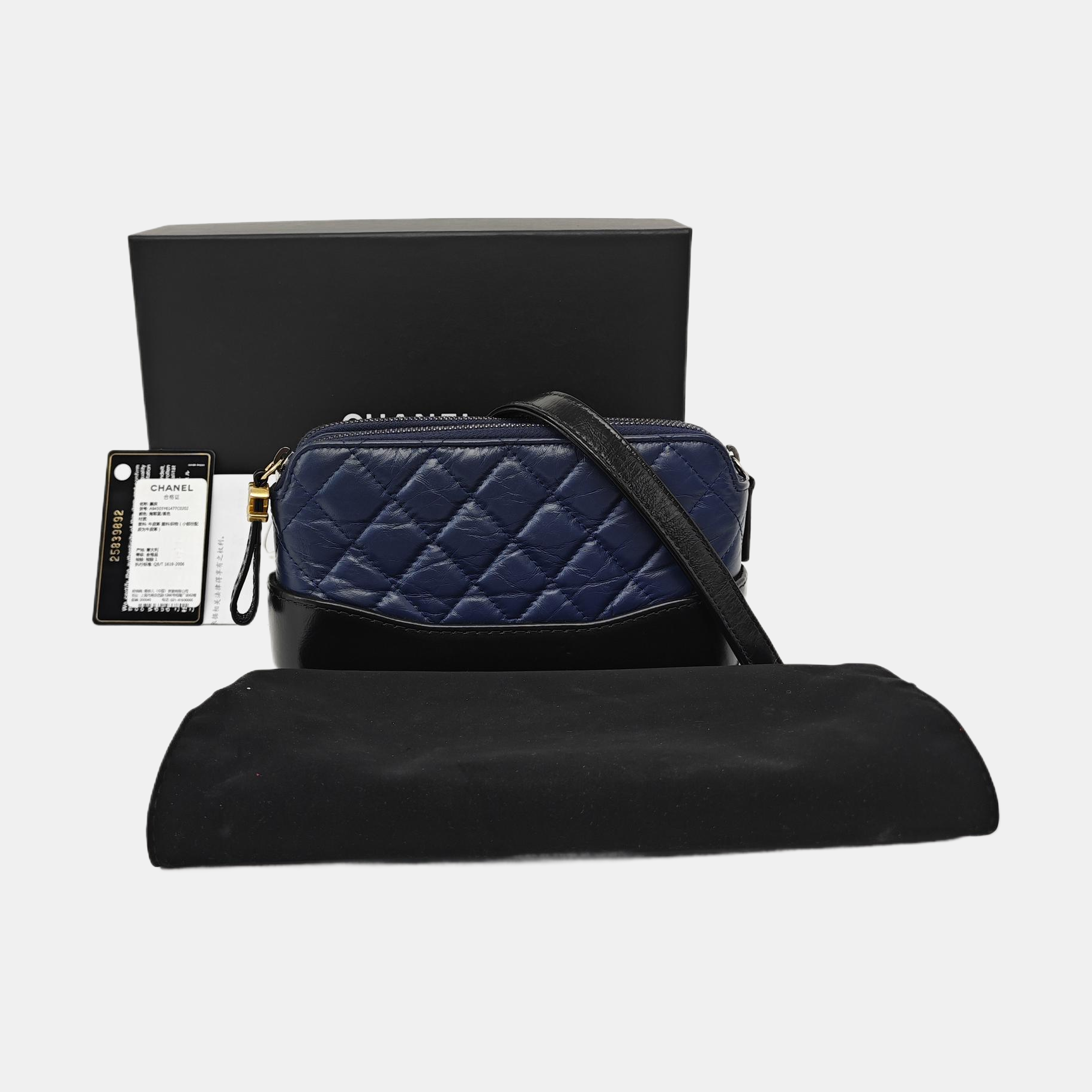 GABRIELLE Mini Quilted Calfskin Blue