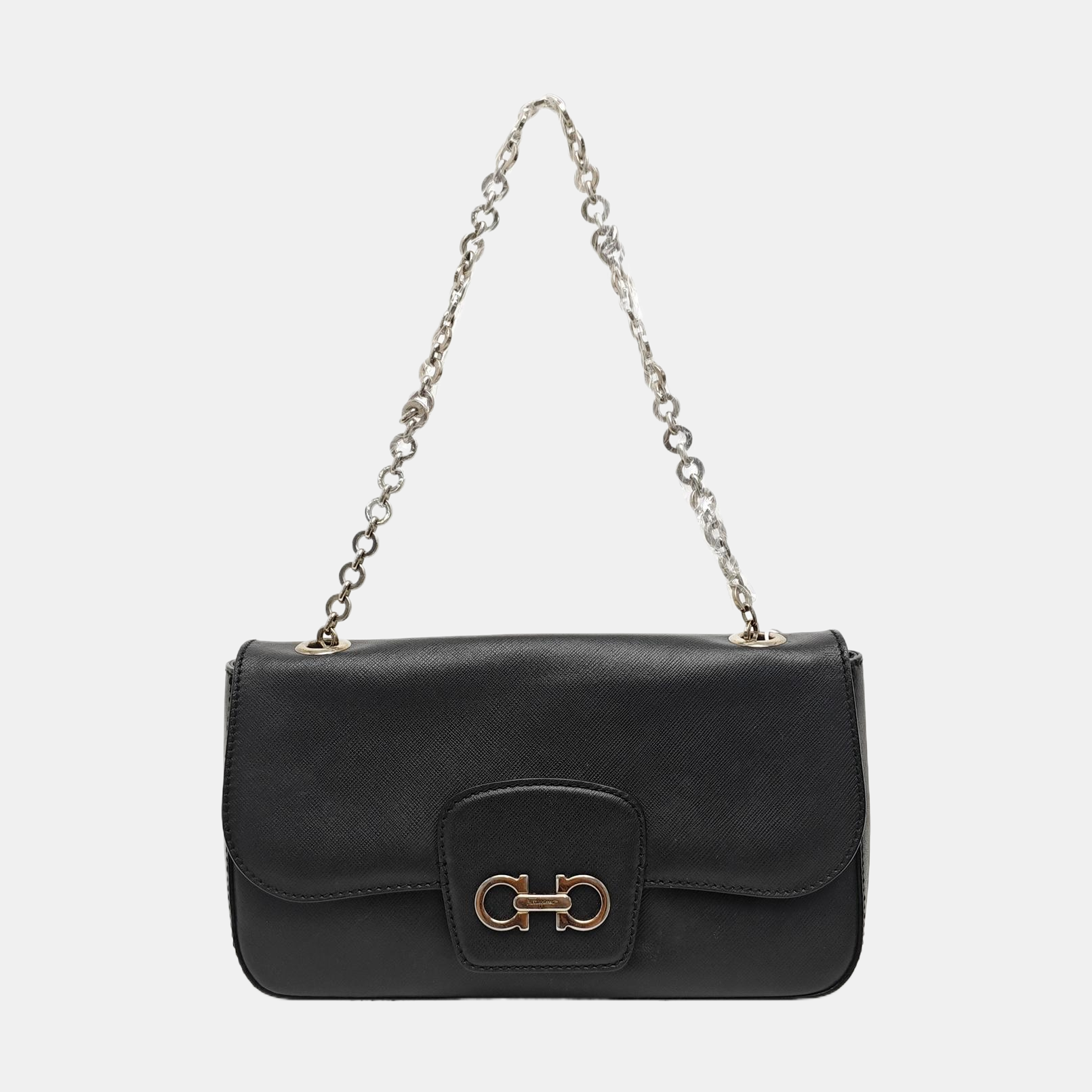 Calfskin Top Handle Bag Black