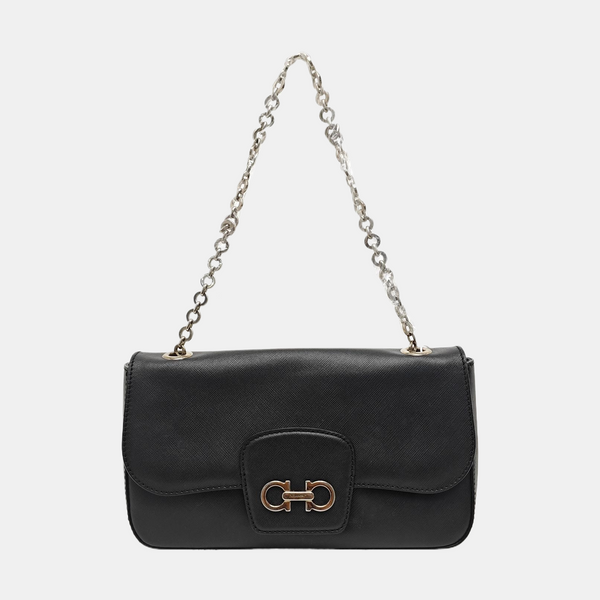 Calfskin Top Handle Bag Black