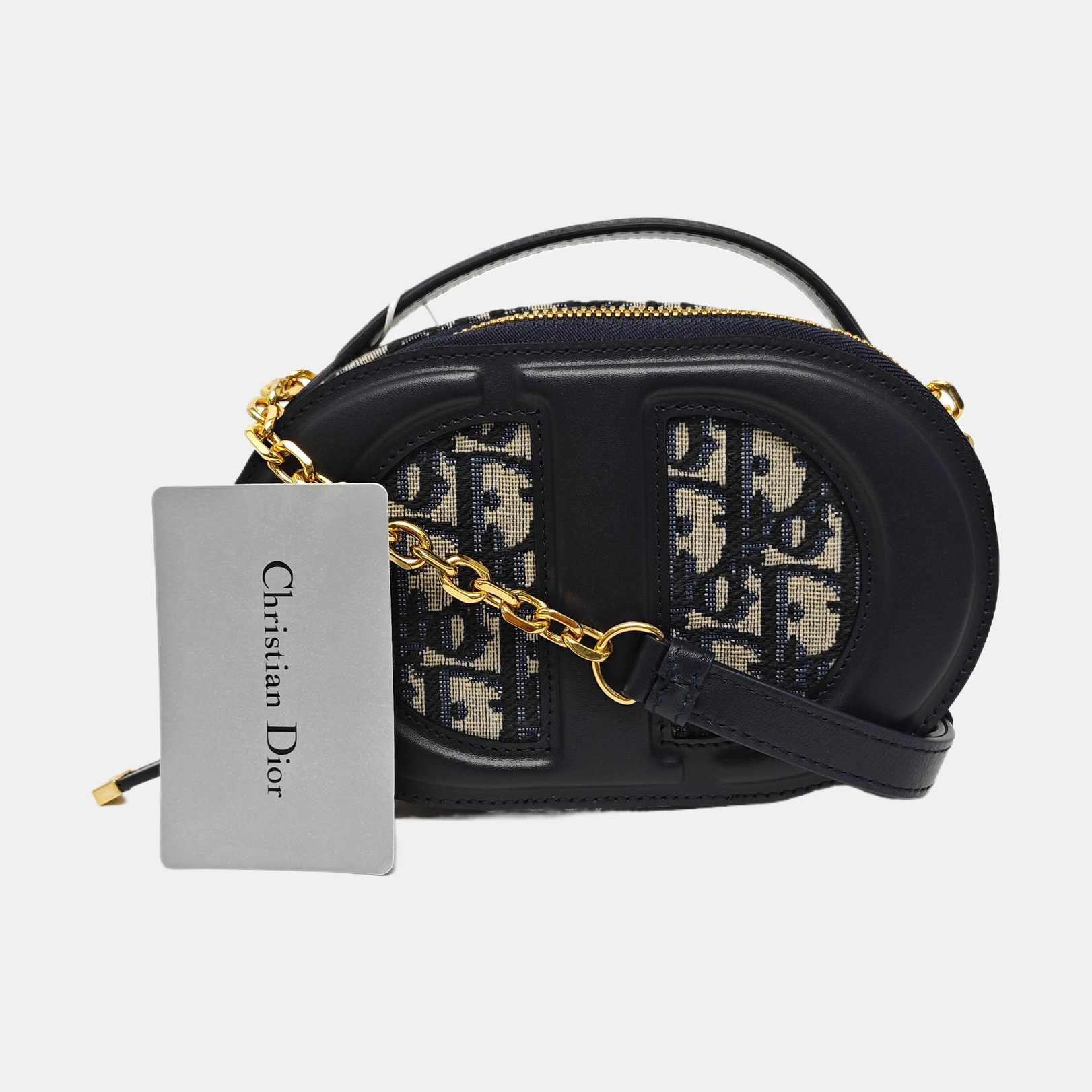Oblique Fabric Shoulder Bag Blue