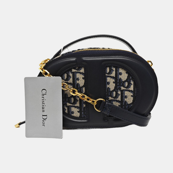 Oblique Fabric Shoulder Bag Blue