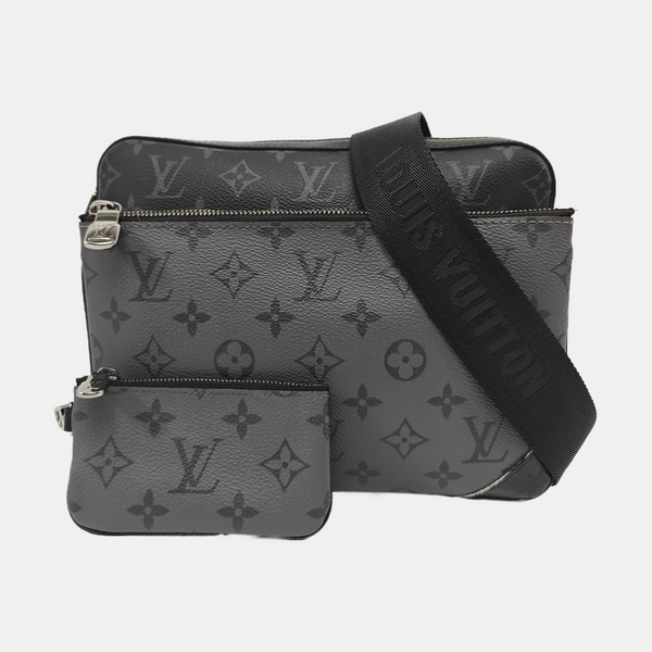 TRIO Monogram Coated Canvas Gray