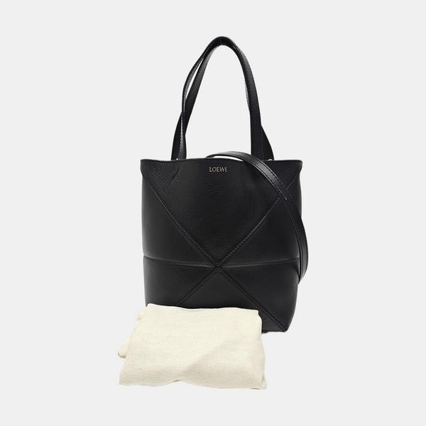 Puzzle Fold Mini Calfskin Black