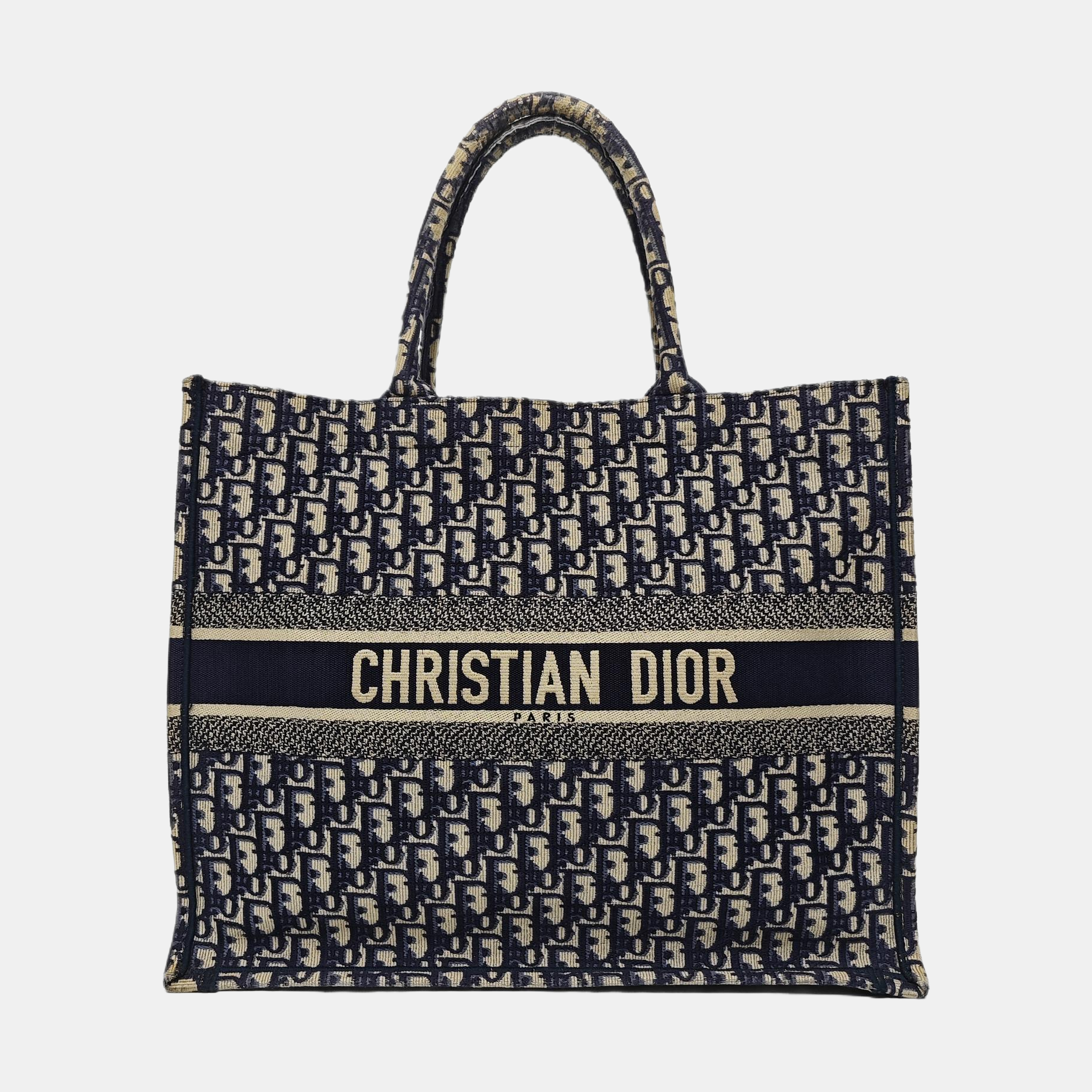Book Tote Large Oblique Canvas Blue