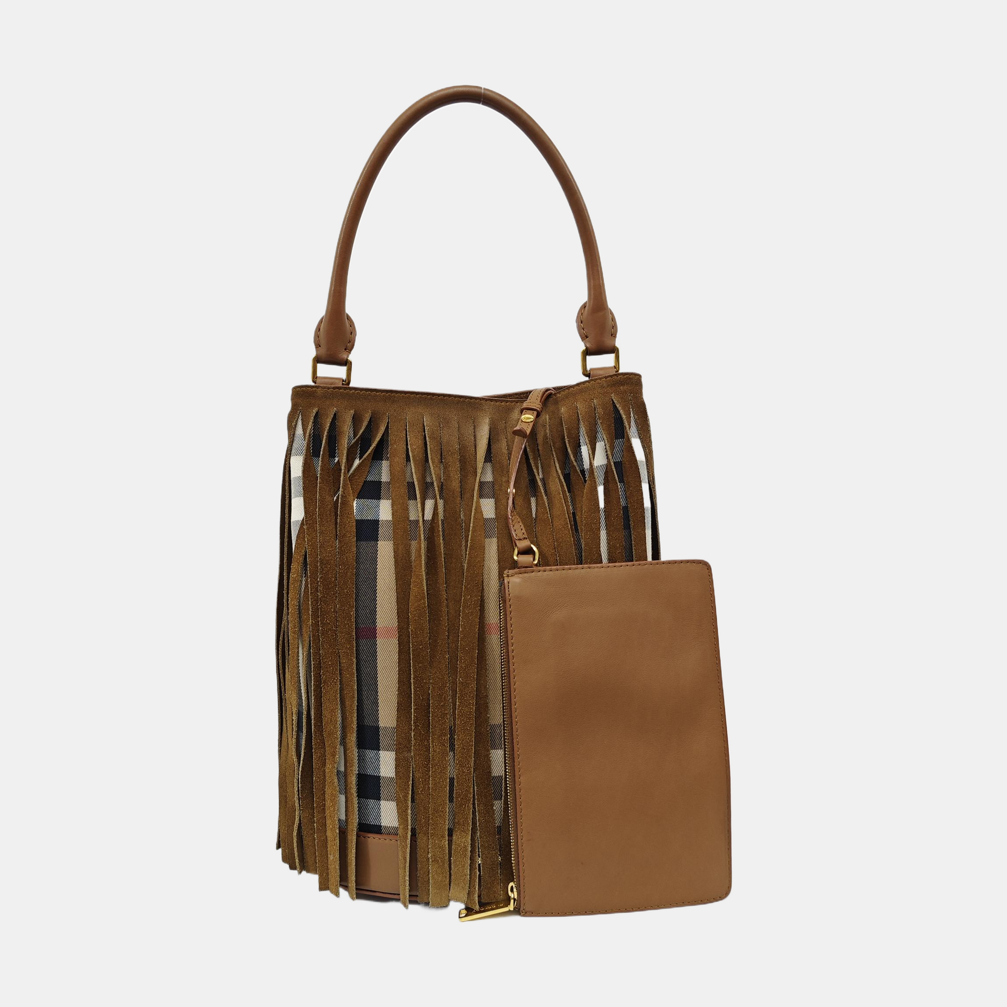 Suede Bucket Bag Brown