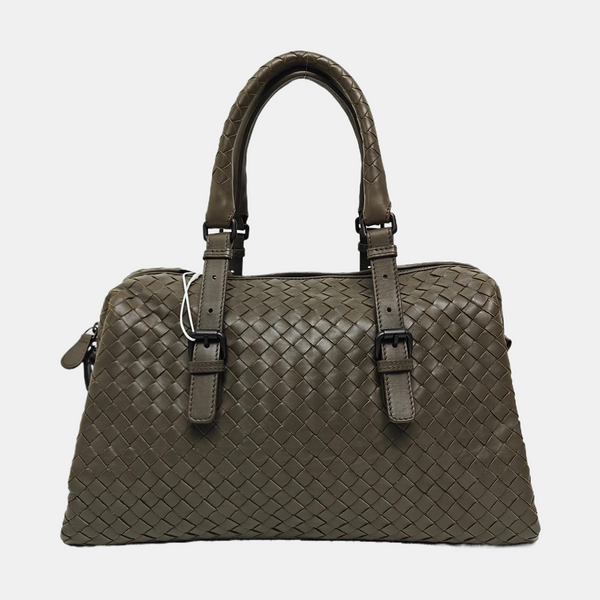 Calfskin Top Handle Bag Gray