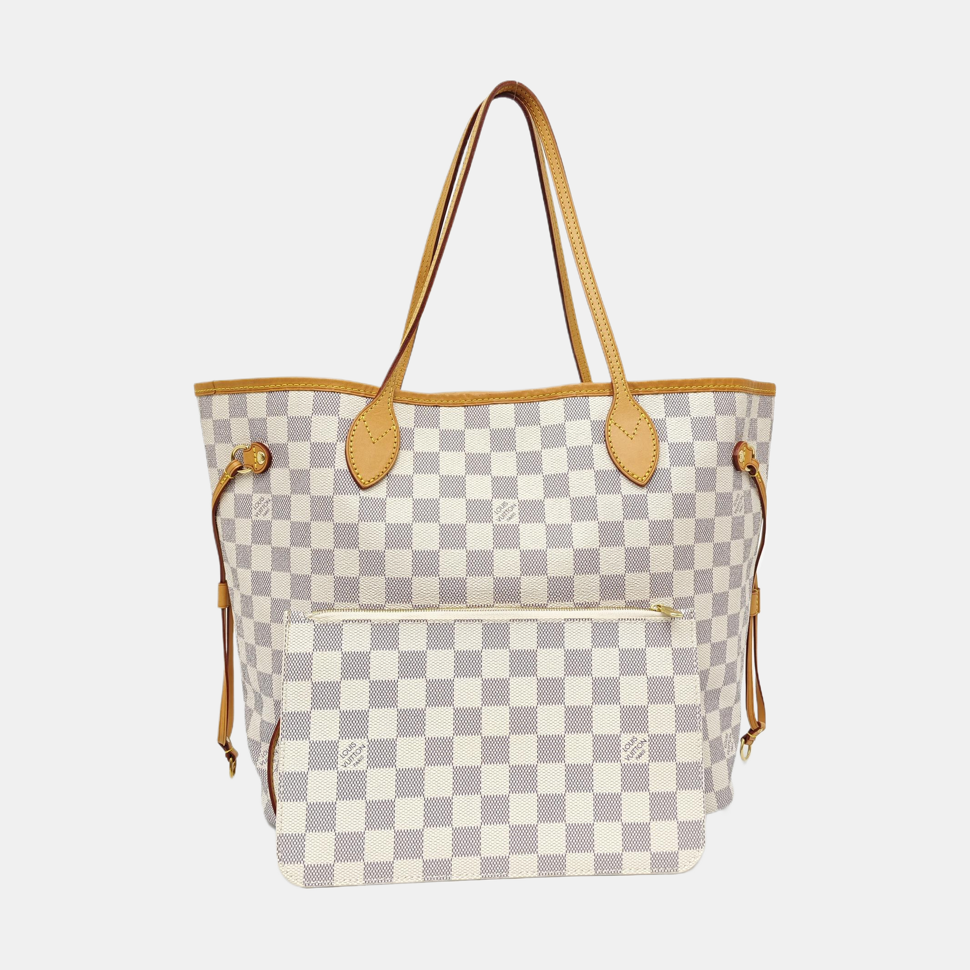 NEVERFULL MM Damier Azur Coated Canvas White