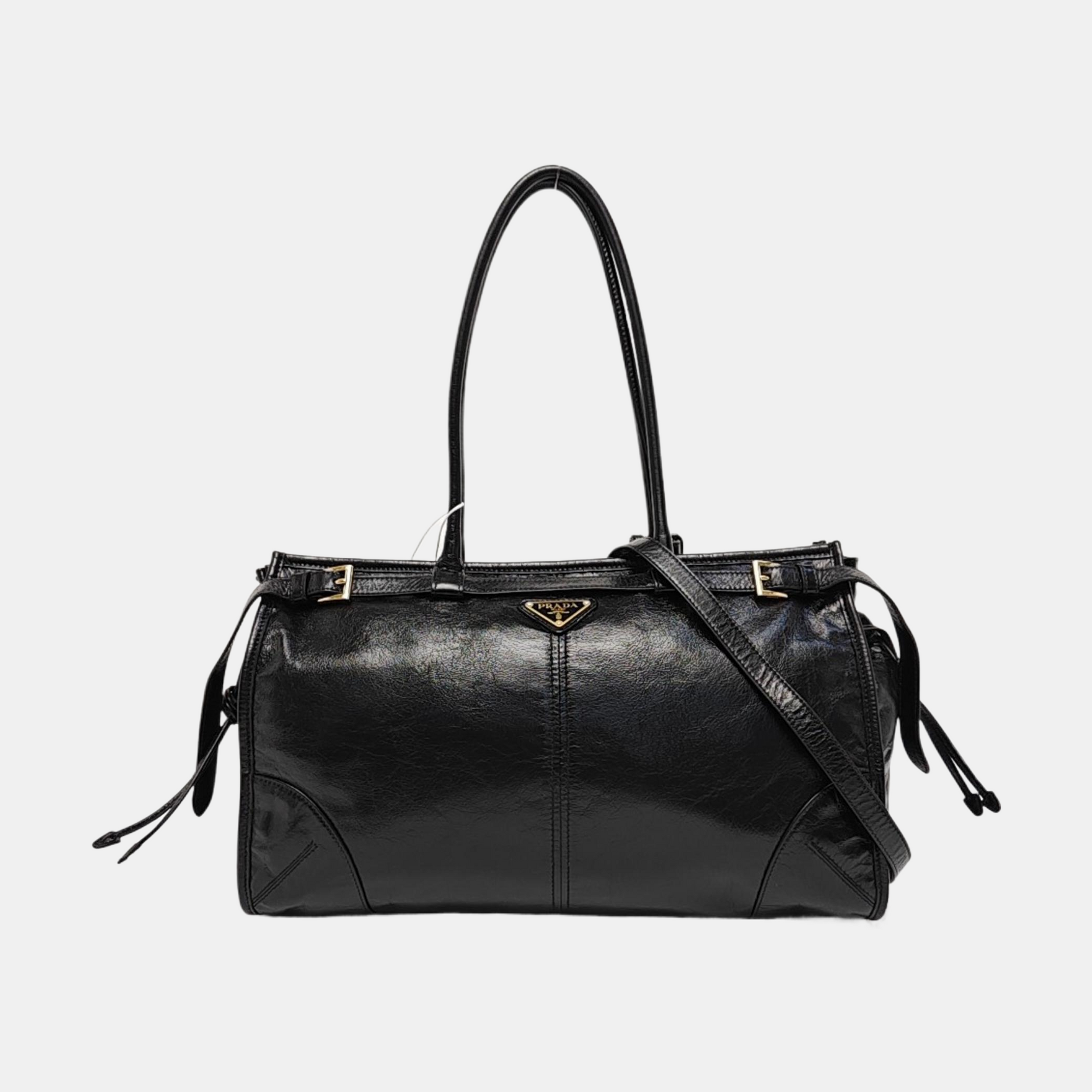 Quilted Calfskin Shoulder Bag Large Black