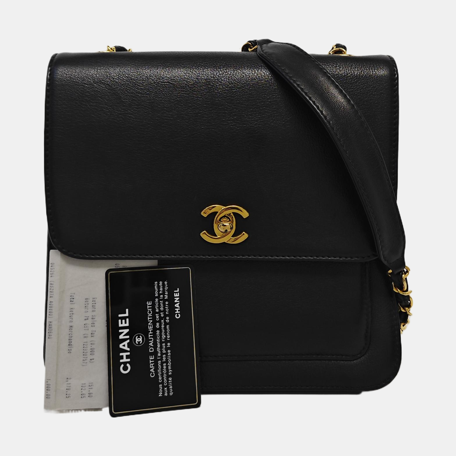 Calfskin Shoulder Bag Black