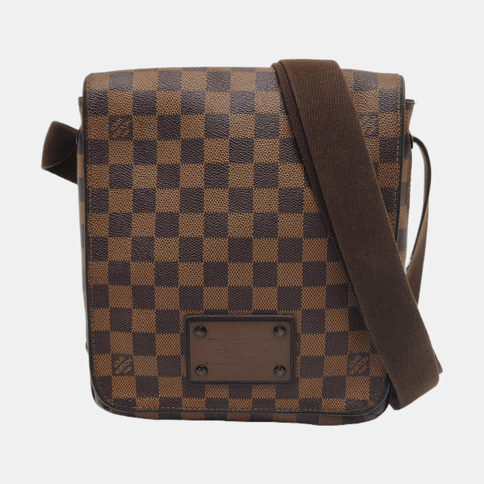 BROOKLYN PM Damier Ebene Coated Canvas Brown