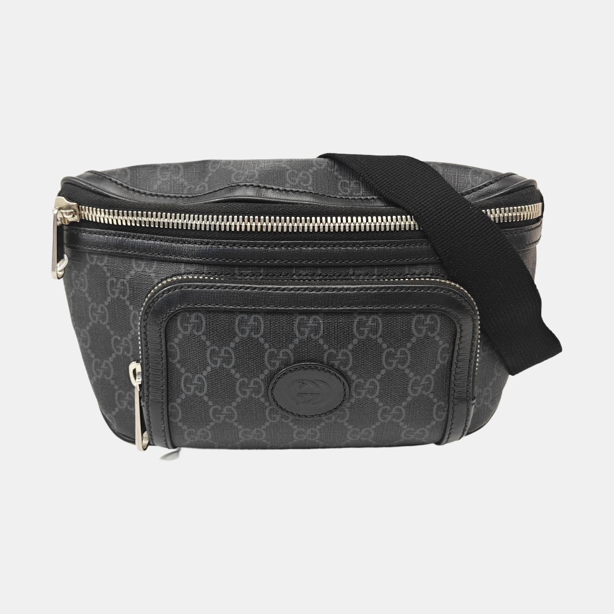 Monogram Coated Canvas Belt Bag Black