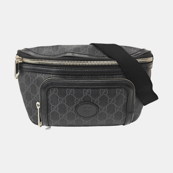Monogram Coated Canvas Belt Bag Black