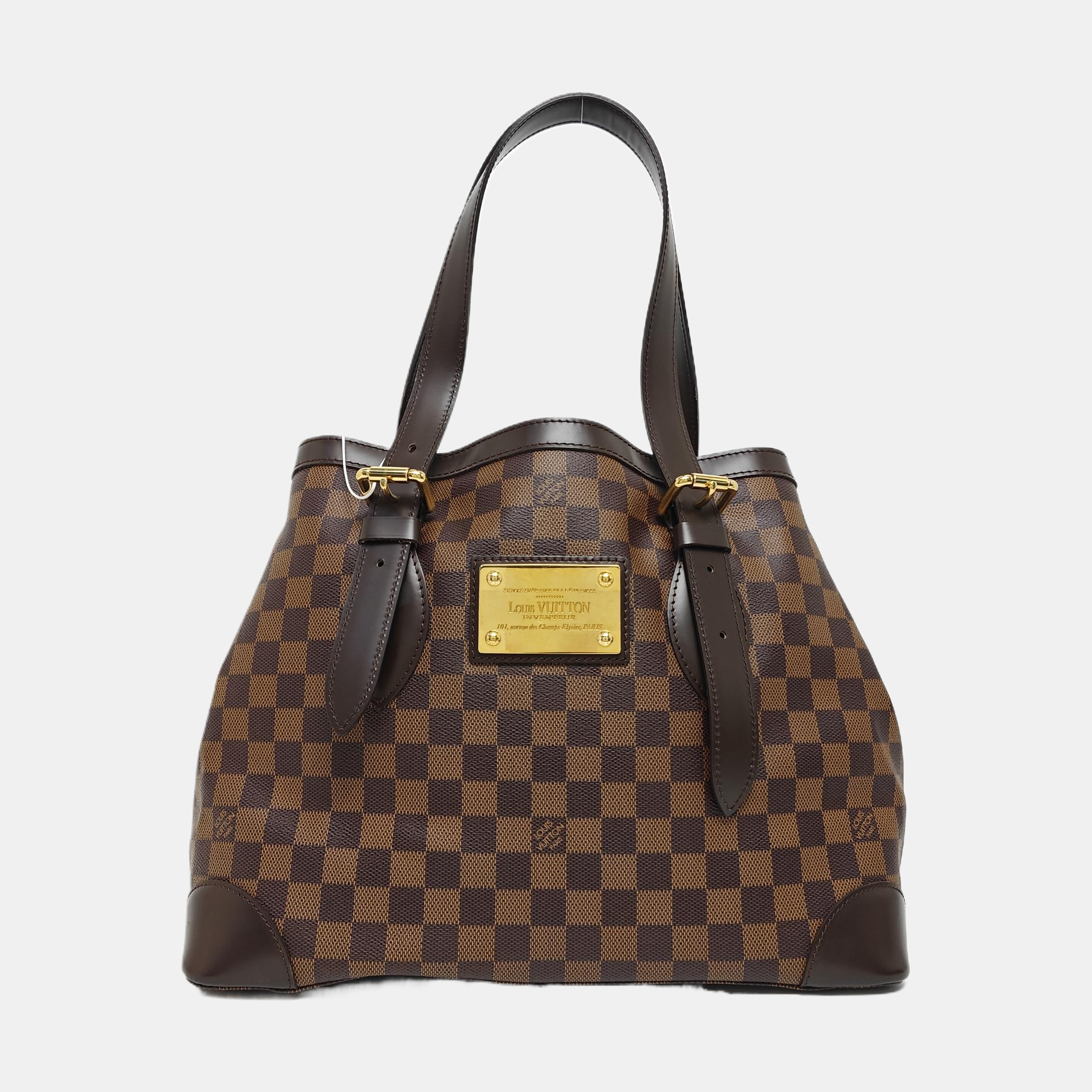 HAMPSTEAD MM Damier Ebene Coated Canvas Brown