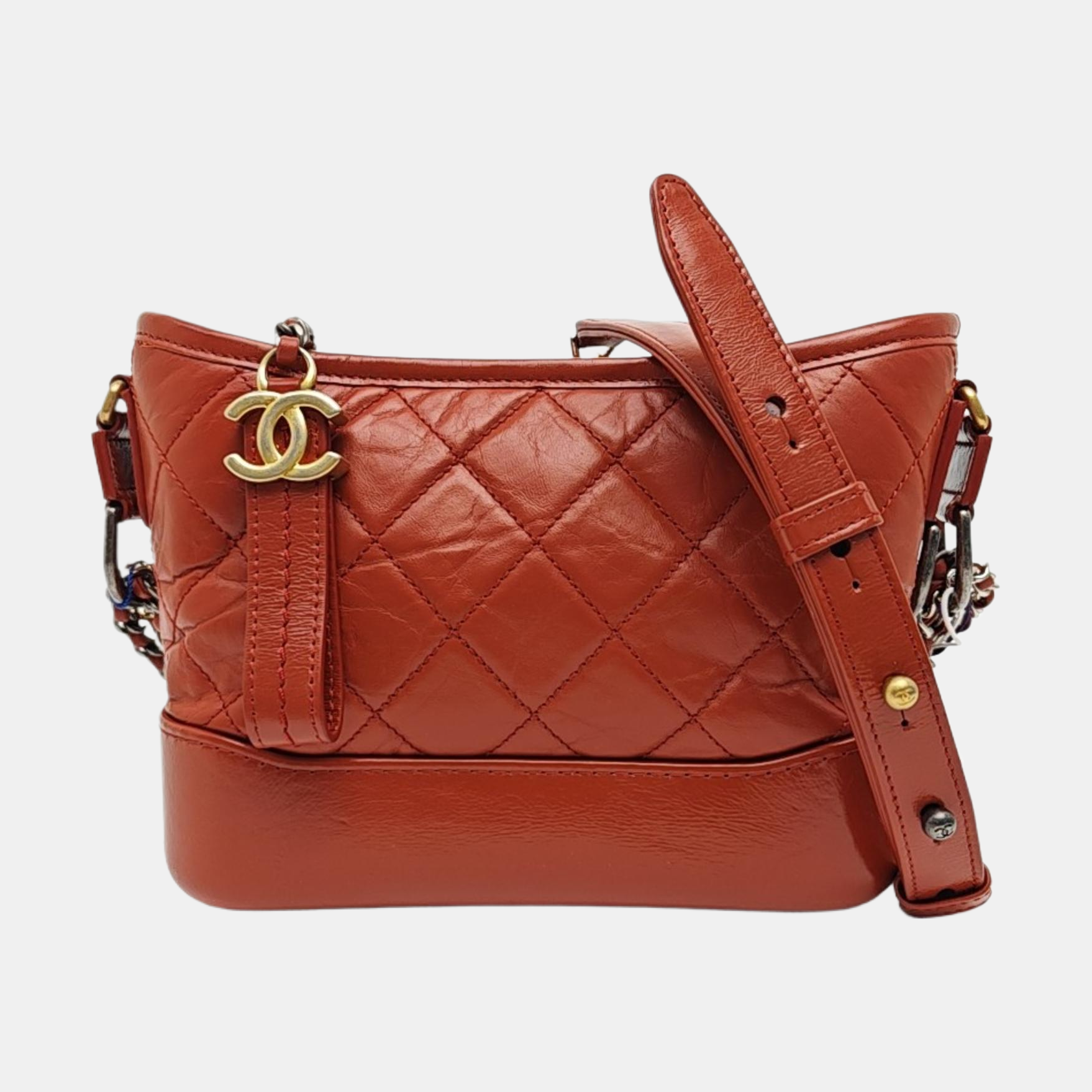 GABRIELLE Small Quilted Calfskin Red