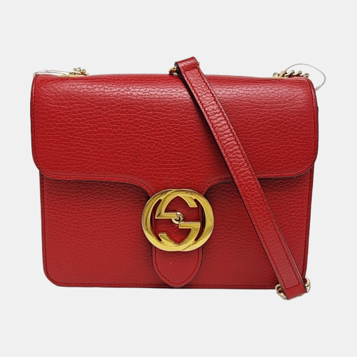 Interlocking G Small Calfskin Red