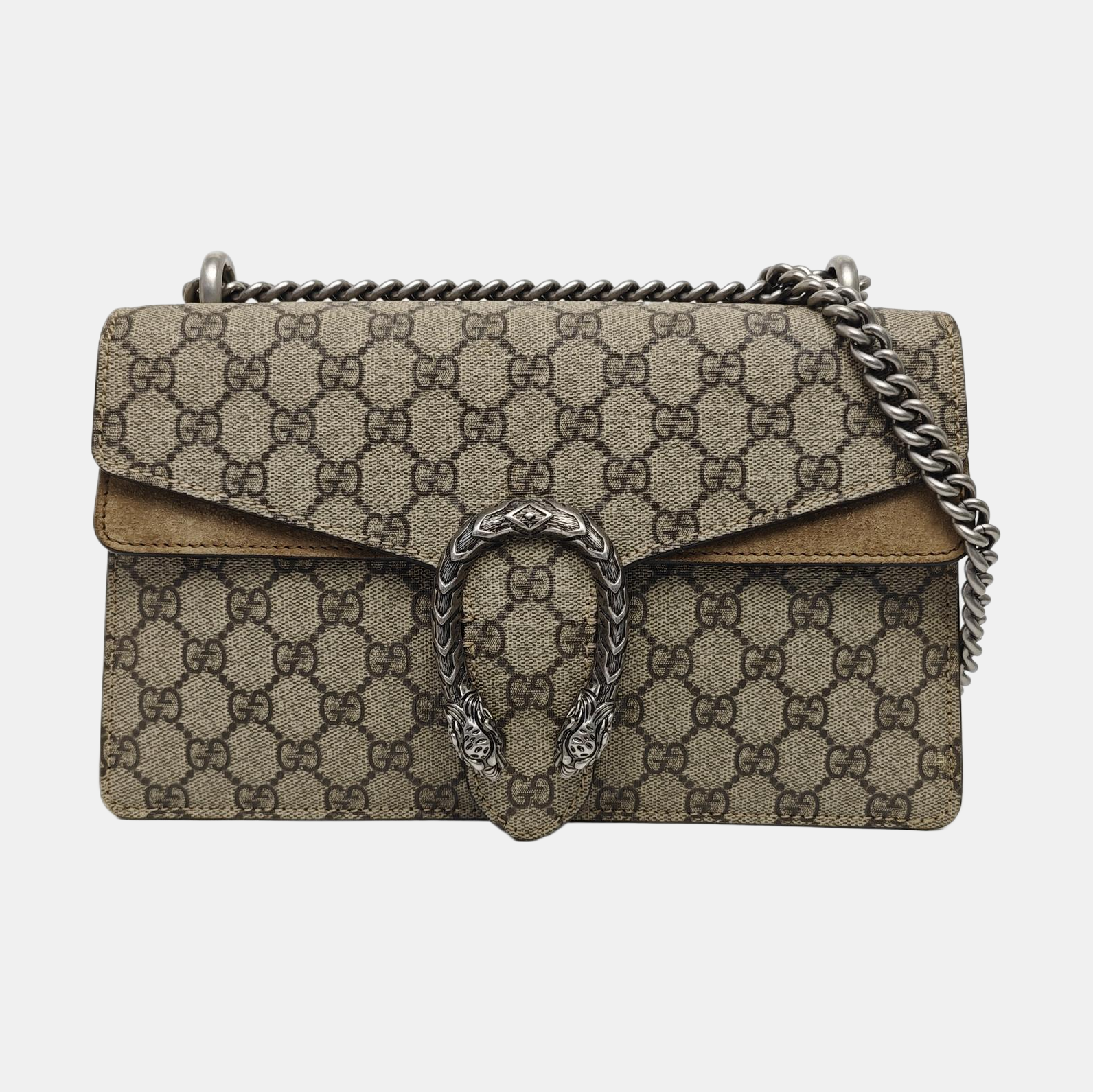Dionysus Small Monogram Coated Canvas Beige
