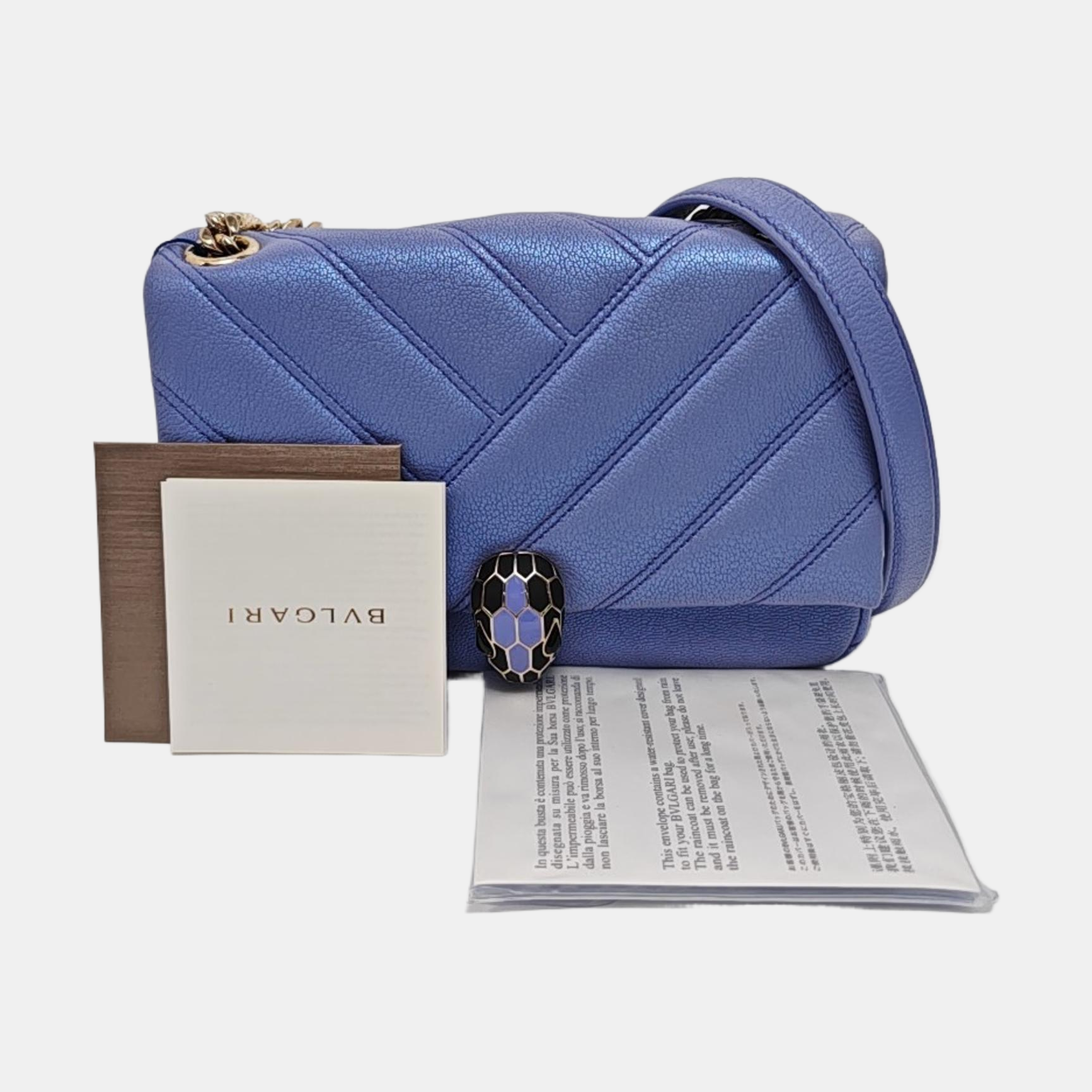 SERPENTI CABOCHON Small Quilted Lambskin Blue