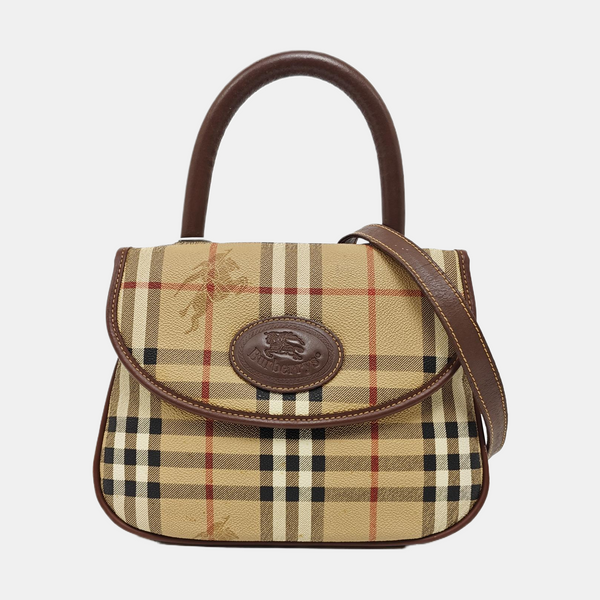 Coated Canvas Shoulder Bag Beige