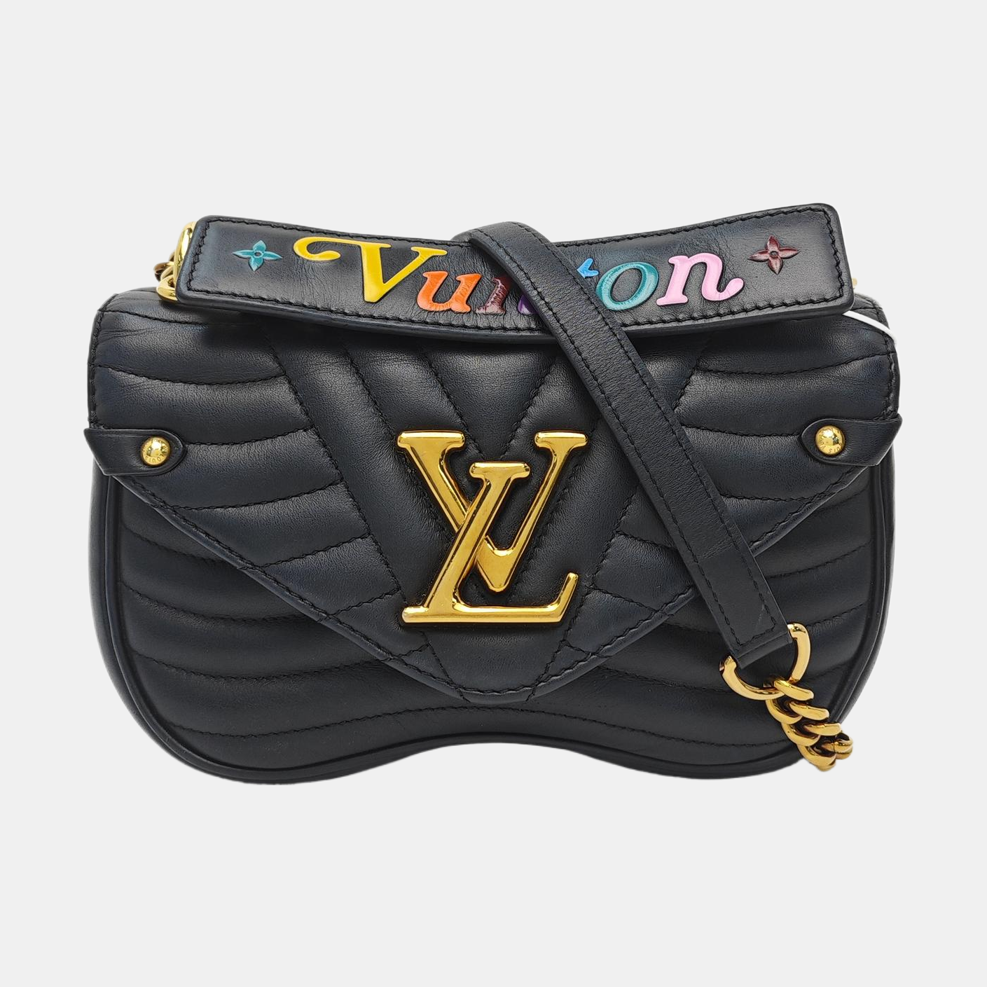 NEW WAVE PM Quilted Calfskin Black