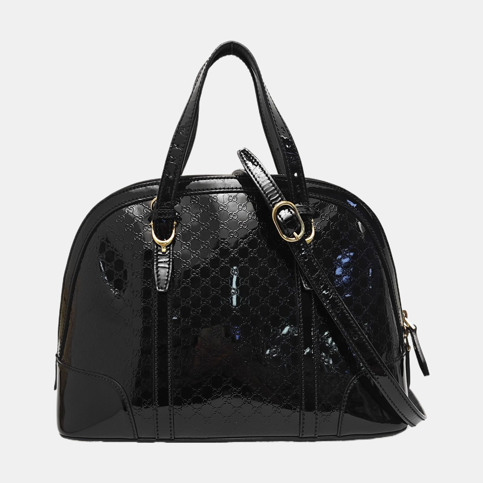 Microguccissima Monogram Patent Leather Black