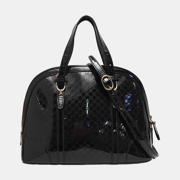 Microguccissima Monogram Patent Leather Black