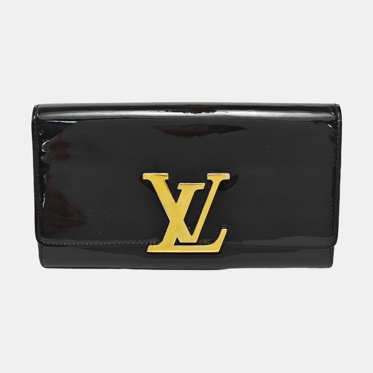 LOUISE Patent Leather Black Wallet