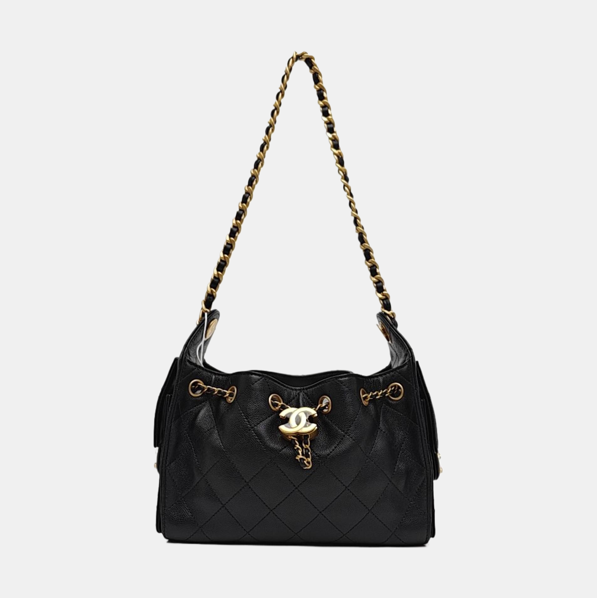 CHANEL 25 Quilted Denim Blue