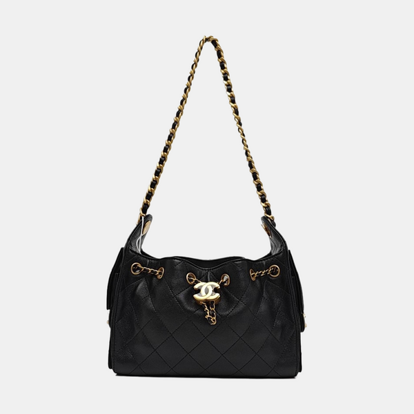 CHANEL 25 Quilted Denim Blue